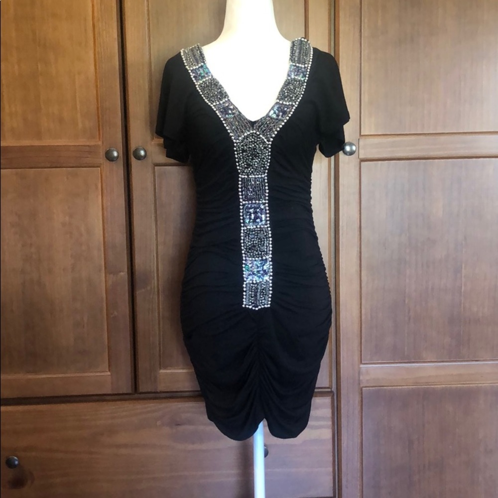 Beaded trim cocktail dress!